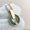 Anello Collana di diamanti Moda Malachite naturale Lettera Ciondolo Gioielli da donna Coppia Gift237j