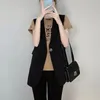 Damenwesten 2024 Mode Frauen Khaki Schwarz Anzug Jacke Weste Ärmellose Weste Dame Casual Tops Slim Blazer Frühling Herbst Oberbekleidung