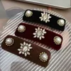 Hårklämmor Barrettes Barock Retro BB Rhinestone Edge Clip Hair Clips Elegant Velvet Bangs Side Bow Hair Clip Headpiece Fashion Barrettes