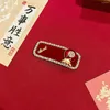 Haarspeldjes Clip Leuke Creatieve Chinese Jaar Haarspeld Accessoires Voor Vrouwen Dierenriem Draak Rode Strass