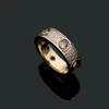 3 renk en kaliteli lüks stiller kadın tasarımcı yüzüğü altı elmas titanyum çelik tam üç sıra kübik zirkonik taş moda 278n