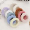 Nuovo anello in peluche color caramello Maglia rossa Fascia per capelli Semplice elastico Accessori autunnali e invernali Accessori per capelli ad alta elasticità