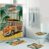 Old Retro Car Camper Van Shower Curtain for Bathroom Classic Surfing Summer Holiday Bath Curtains and Bath Mat Rug Carpet Set 20112660