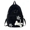 Школьные сумки, сумка через плечо для подростков, вельветовый рюкзак, рюкзак со звездным узором