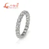 Rings 0.1ct 3mm Round White Moissanite Full Eternity Band Ring Sterling Sier Jewelry Man Women Engagement Gift Party Dating