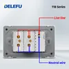 스마트 홈 컨트롤 DEEFU 템퍼레드 유리 패널 빠른 충전 유형 C USB 소켓 흰색 검은 회색 118 72mm 벽 콘센트 10A 20A 표준 브라질