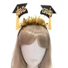 Party Supplies Graduation Tinsel Bachelor Cap Shape Shinning Hair Hoop Studentpartier pannband Pografi Props Hårband för män kvinnor