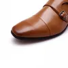 Sapatos de vestido homens feitos à mão couro italiano mocassins masculinos duplo-monk-strap elegante anti-deslizamento conforto design tamanho grande ferramental