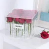 1 9 16 25 buracos acrílico transparente rosa flor caixa organizador de maquiagem ferramentas cosméticas titular flor caixa de presente para namorada wife2370