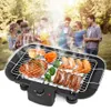 Non Stick Electric BBQ Teppanyaki Barbeque Grill Griddle EU Plug Table Top rökfri rostlös och hållbar justerbar temperatur257w