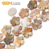 Perles naturelles 20 mm de fleurs sculptées, matériaux assortis (quartz roses, jades, fluorite, jaspe, agates) pour la fabrication de bijoux, perles de 38,1 cm, bricolage