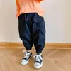 Trousers Spring Autumn Boys Fashion Many Pockets Cargo Pants Children Casual 3 Colors Ankle-tied 1-7Y