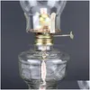 Candle Holders 32Cm Rustic Oil Lamp Lantern Vintage Glass Kerosene Chamber Lamps For Indoor Use Home Decor Lighting Drop Delivery Dhcga