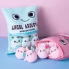 Six boules rose bleu Axolotl sac dessin animé t Animal Squishy Mini poupées en Peluche oreiller bureau sieste nourriture Snack Peluche Peluche cadeau 240119