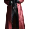 Mens Leather Trench Coat Vintage British Style Windbreaker Handsome Solid Color Slim-fit Overcoat Long Jacket Plus Size S-5XL 240130