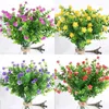 Fleurs décoratives Bouquet d'eucalyptus artificiel en plastique fausse fleur verdure arbustes plantes fête de mariage maison jardin décoration extérieure