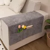 Stuhlhussen Chenille Sofa Seite Handtuch Aufbewahrung Organizer Anti-Rutsch-Nachttischtasche Hängende Couch Staubdichte Taschen