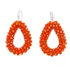 Dangle Earrings FLOLA Crystal Beads Teardrop For Women Ear Kralen Oorbellen Jewelry Brincos Ersn51