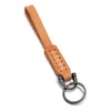 Keychains JessingsHow Fashion äkta läder Keychain Business Gift Key Chain Men Women Car Strap midjeplånbok Keyrings