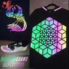 Fönsterklistermärken Multi-storlek Reflekterande Rainbow HTV Värmeöverföring Vinyl DIY-järn på T-shirt Klädplagg Bag dekor Pressfilm för Cricut