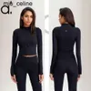 Novità Giacca da yoga da donna a maniche lunghe Giacca con zip intera Cardigan Tinta unita Sport nudo Modellatura Vita attillata Fitness Corto Allentato Jogging Abbigliamento sportivo Abbigliamento yoga