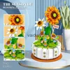 Blocks 520PCS Sunflower Potted Building Set Flower Bouquet Assembly Model Bricks Decoration ldrens Creative Christmas Giftsvaiduryb