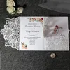 5 pçs europeu corte a laser convites de casamento cartão 3d trifold anel de diamante noivado saudação festa favor suprimentos 240118