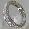 الوعد المصنوع يدويًا خاتم الماس 100 ٪ S925 Sterling Silver Engagement Band Band Rings for Women Gridal Finger Jewelry LJ20083315T