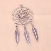 Takılar 30pcs Vintage Silver Tree Feather Rüya Catcher Küpe Kolyesi için Takım Eden Diy metal rüya yakalayıcı takılar