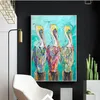 Toile d'art à l'huile avec oiseaux sur bord de mer, images murales imprimées pour salon, peinture sur toile, Art Animal, décoration de maison, 206k