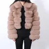 Maomaokong Real Fur Jacket Women Winter start Natural Real Fox Fur Lady Zipper Fur Coat女性温かいジャケット240127