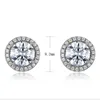 Passed Diamond Test Women Earrings 925 Sterling Silver Gold Plated 1CT Round Moissanite Earrings Necklace Nice Gift