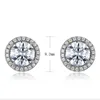 Diamanttest bestanden Damen Ohrringe 925 Sterling Silber vergoldet 1CT Runde Moissanit Ohrringe Halskette Schönes Geschenk