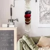 Tapestries Hat Macrame Organizer Wall Bohemian Holder Rack för hattar Vävande dekoration i bomullsrep matsal sovrum levande