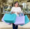 Summer oversized Boggs beach bag EVA beach basket women's picnic handbag hole waterproof handbag shopping shoulder bag