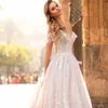 2024 off spalla retro abiti da sposa in pizzo vintage nuove applicazioni di pizzo spazzata treno abito da sposa backless abito da ballo spiaggia boho elegante tulle sposa vestido de novia