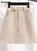 Cotvotee Corduroy Skirts for Women Autumn Winter Office Ladies High Waist Mini Skirt Vintage Casual Loose Wide Leg 24030