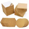 Table Mats 120Pcs Round Hexagon Self-Adhesive Cork Square Plywood Reusable Board Mat Used For Coasters And DIY284T