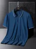 Plus size 8xl 7xl camisa polo masculina verão gelo seda manga curta t respirável secagem rápida náilon polo golfe camiseta dos homens 240130