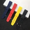 Bracelets de montre Bracelet en caoutchouc naturel 22mm 24mm noir bleu rouge jaune Bracelet de montre pour Logo de bande On1251i