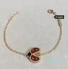 Braccialetti con ciondoli firmati Bracciale con ciondoli da donna Gioielli di lusso con coccinella in oro rosa