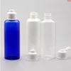 150 ml Pet Plastic Clear/Blue runda tomma flaskor Flip Cover Bottle For Lotion Shampoo Cosmetic Packaging Empty BottleGoods Wtage