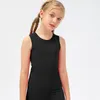 ll Chemise de yoga pour enfants à manches courtes pour filles ras du cou respirant sans couture à séchage rapide pour enfants 039; s Fintness Sports T-shirt d'été ll23104