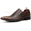 Oxfords – robe classique imprimée Crocodile pour hommes, mocassins formels en cuir véritable, doux, faits à la main, pour le bureau et les affaires