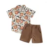 Clothing Sets FOCUSNORM 1-6Y Toddler KidsBoys Halloween Clothes 2pcs Short Sleeve Pumpkin Print Shirt Solid Shorts