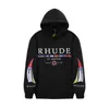 RHUDEHoodies Mens Hoodies Sweatshirts 24SS Autumn/Winter American Fashion Brand RHUDE High Definition Printed Hip Hop Unisex Casual Hooded Plush Sweater