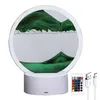 Nattlampor USB flödande sandmålning bordslampa 3d rörlig konst bild rund timglas ljus sängplats med fjärrkontroll