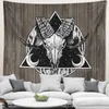 Gobeliny Longhorn Skull Tobestry Waiting Sypial Room Decor Hippie Old West Wagon Wheel Antique