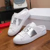 Scarpe da donna in argento bianco casual bianco Summer Sunny Mens Designer Run Shoe New Style Trainer in pelle per esterni Luxury Low Flat Sneaker Sneaker Walk Travel Platform