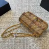 Kvinnor Woolen Bag Luxury Crossbody Bag Designer Shoulder Bag Classic CF Hardware Chain Bag Metal Buckle Handväska ryggsäck Makeup Bag quiltad väska stor kapacitetsväska